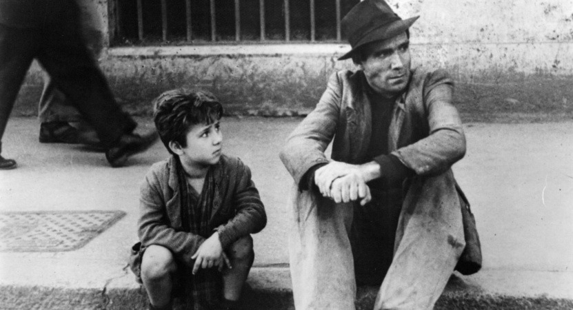 Still image from Bicycle Thieves/Ladri di biciclette.